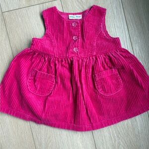 Vintage 90s Please Mum Pink Corduroy Kids Dress (XS)